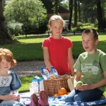 Kinderen eten tijdens de picknick